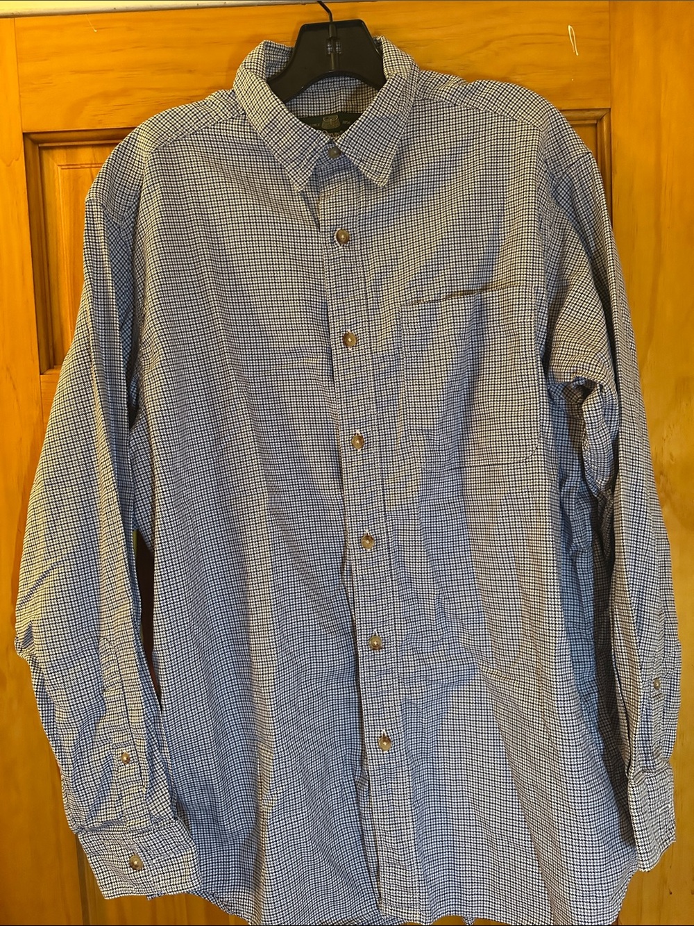 Orvis Men's Blue Houndstooth Check Button-Down Shirt